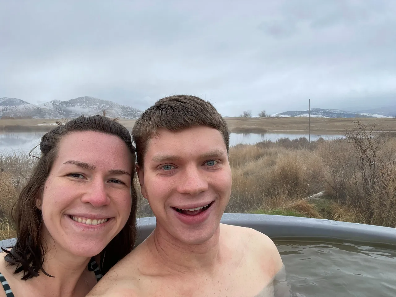 Rustic hot springs in Montana